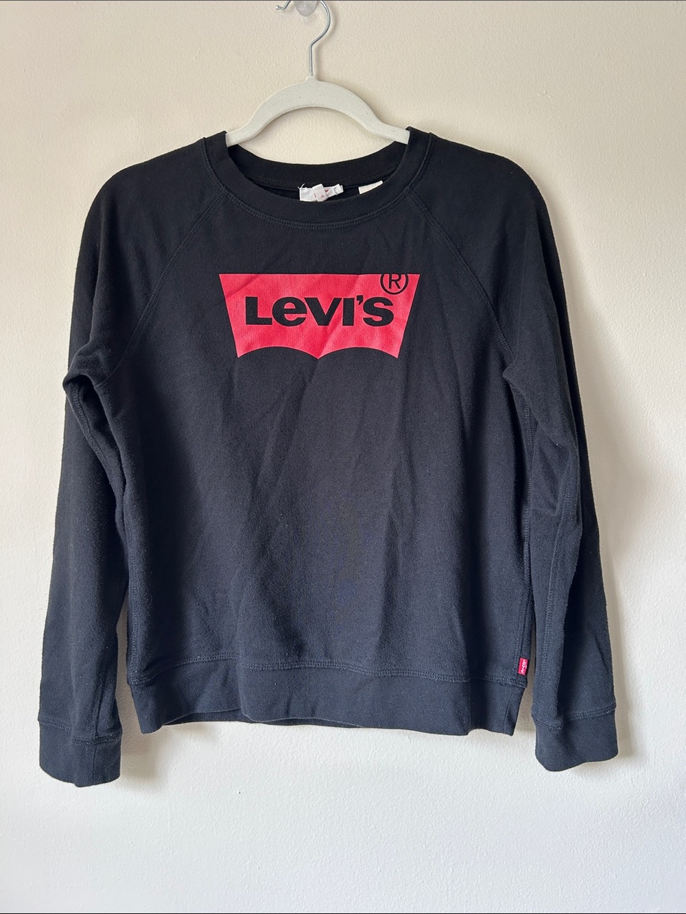 Levi's Women's Black Crewneck with Red Logo